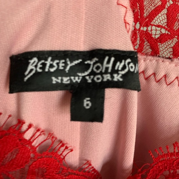 Burnout Velvet Dress | 90s Red Bias Cut Slip Dress Betsey Johnson - Picture 3 of 3